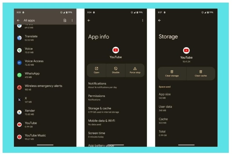 Chọn vào mục Xóa bộ nhớ Cache