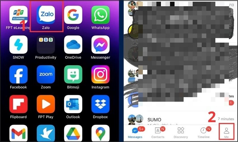 Chọn vào biểu tượng Cá nhân