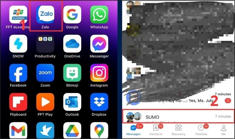 Mở lên những cuộc trò chuyện có hình ảnh, video bạn muốn xóa