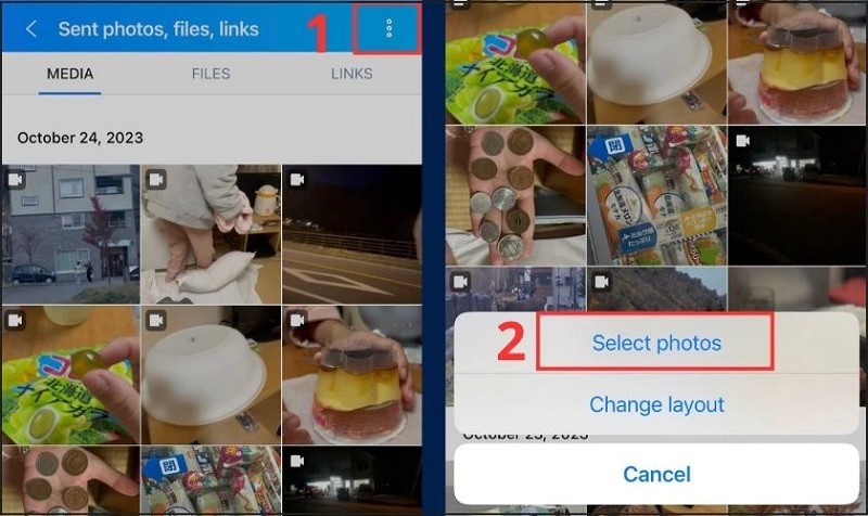 Chọn vào mục Select photo