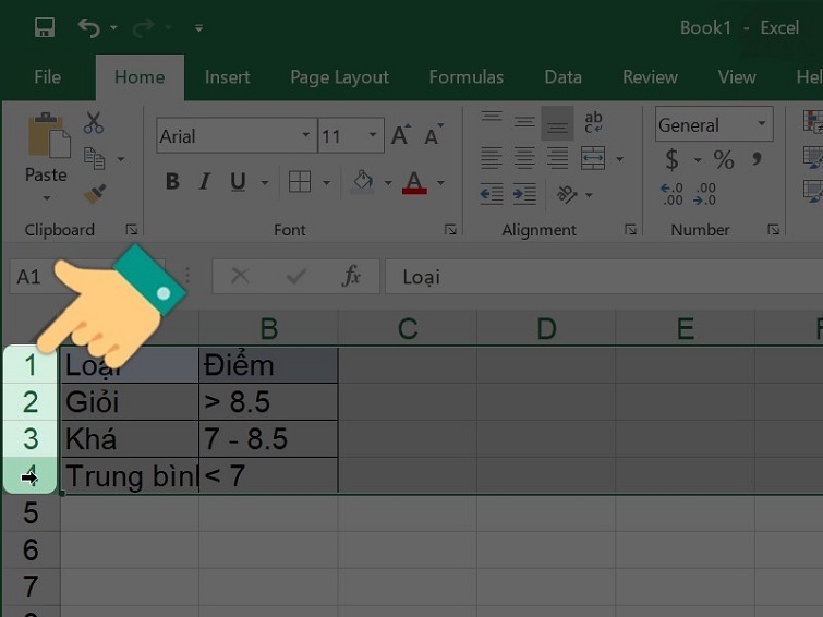 Cách giãn dòng trong Excel thủ công