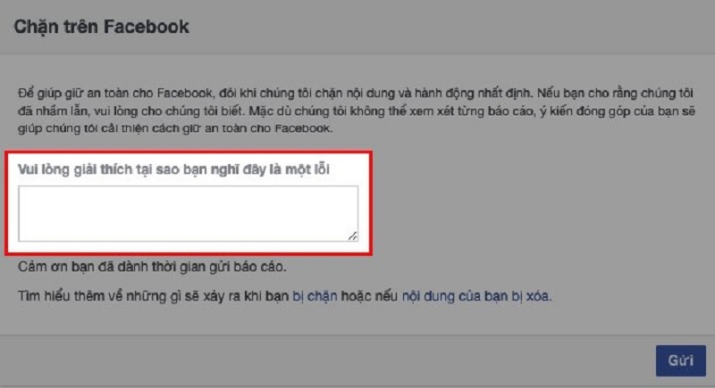 Nhập nội dung bạn cần gửi đến Facebook