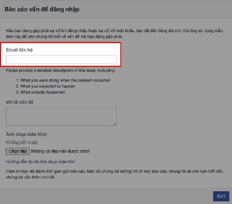 Nhập địa chỉ Email