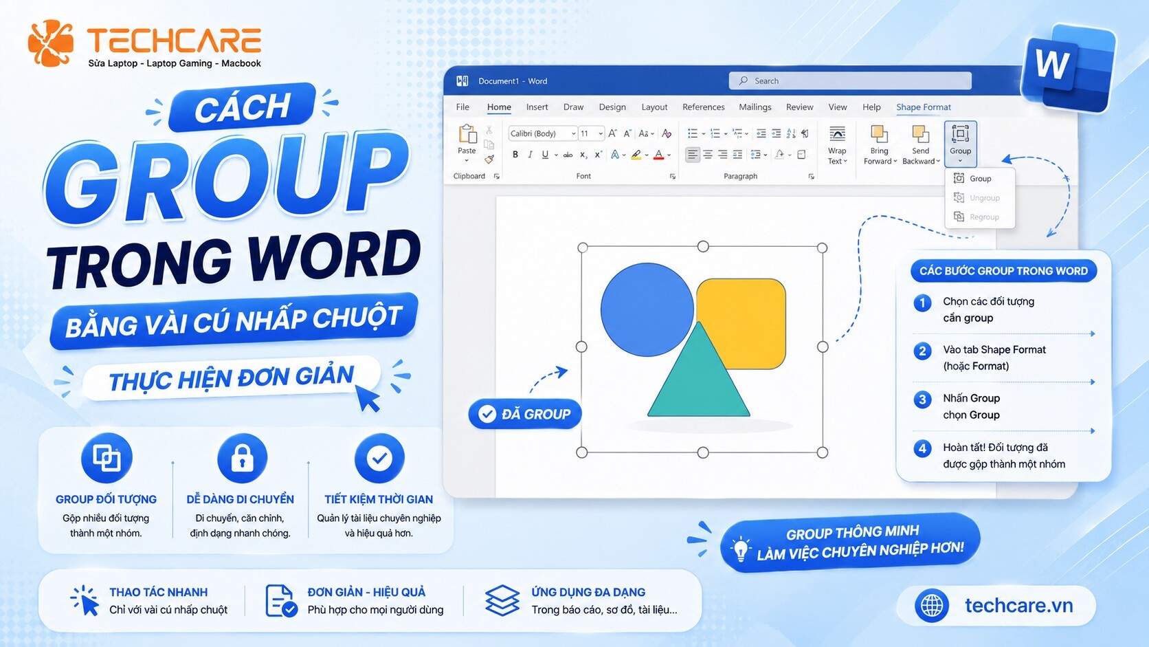 Cách group trong Word bằng vài cú nhấp chuột, thực hiện đơn giản