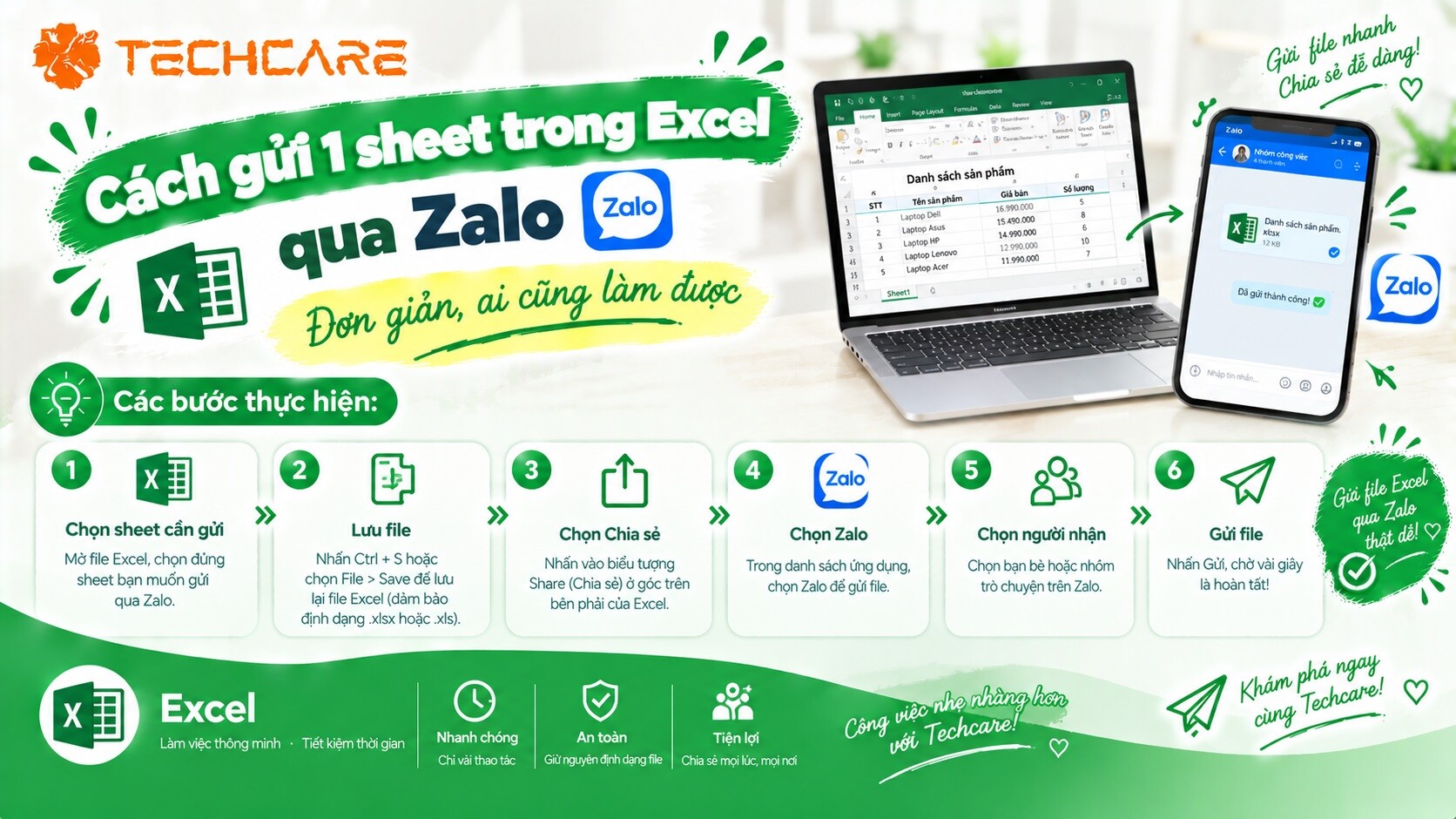Cách gửi 1 sheet trong Excel qua Zalo đơn giản, ai cũng làm được