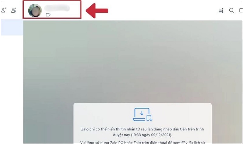 Nhấn vào biểu tượng ảnh đại diện của người dùng