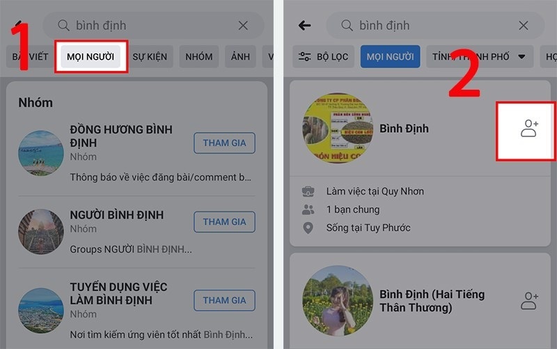 Nhấn vào biểu tượng thêm bạn bè