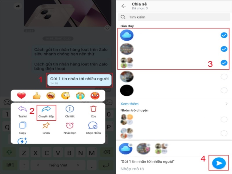 Nhấn vào nút Gửi