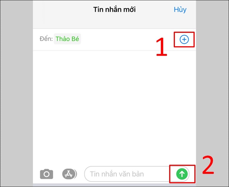 Nhấn biểu tượng mũi tên Gửi