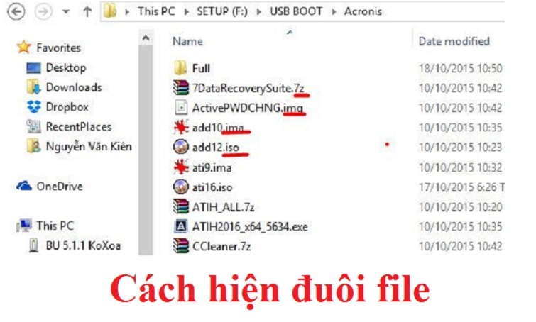 Hướng dẫn cách hiện đuôi file Win 7/8/10 đơn giản nhất