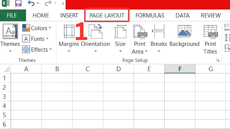 Vị trí thẻ Page Layout trên thanh công cụ Excel Vị trí thẻ Page Layout trên thanh công cụ Excel