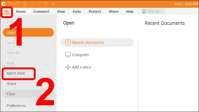 Hướng dẫn in hàng loạt file PDF bằng Foxit bước 1 Hướng dẫn in hàng loạt file PDF bằng Foxit bước 1