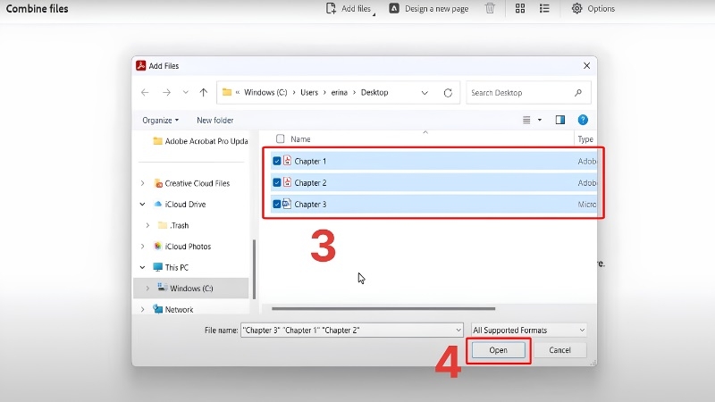 Gộp nhiều file bằng Adobe Acrobat Pro rồi in một lần bước 3 Gộp nhiều file bằng Adobe Acrobat Pro rồi in một lần bước 3