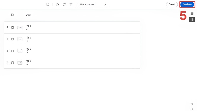 Gộp nhiều file bằng Adobe Acrobat Pro rồi in một lần bước 4 Gộp nhiều file bằng Adobe Acrobat Pro rồi in một lần bước 4