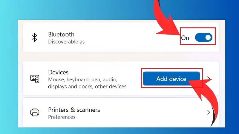 Các bước kết nối AirPods với laptop Windows 11 qua mục Bluetooth & devices bước 3 Các bước kết nối AirPods với laptop Windows 11 qua mục Bluetooth & devices bước 3