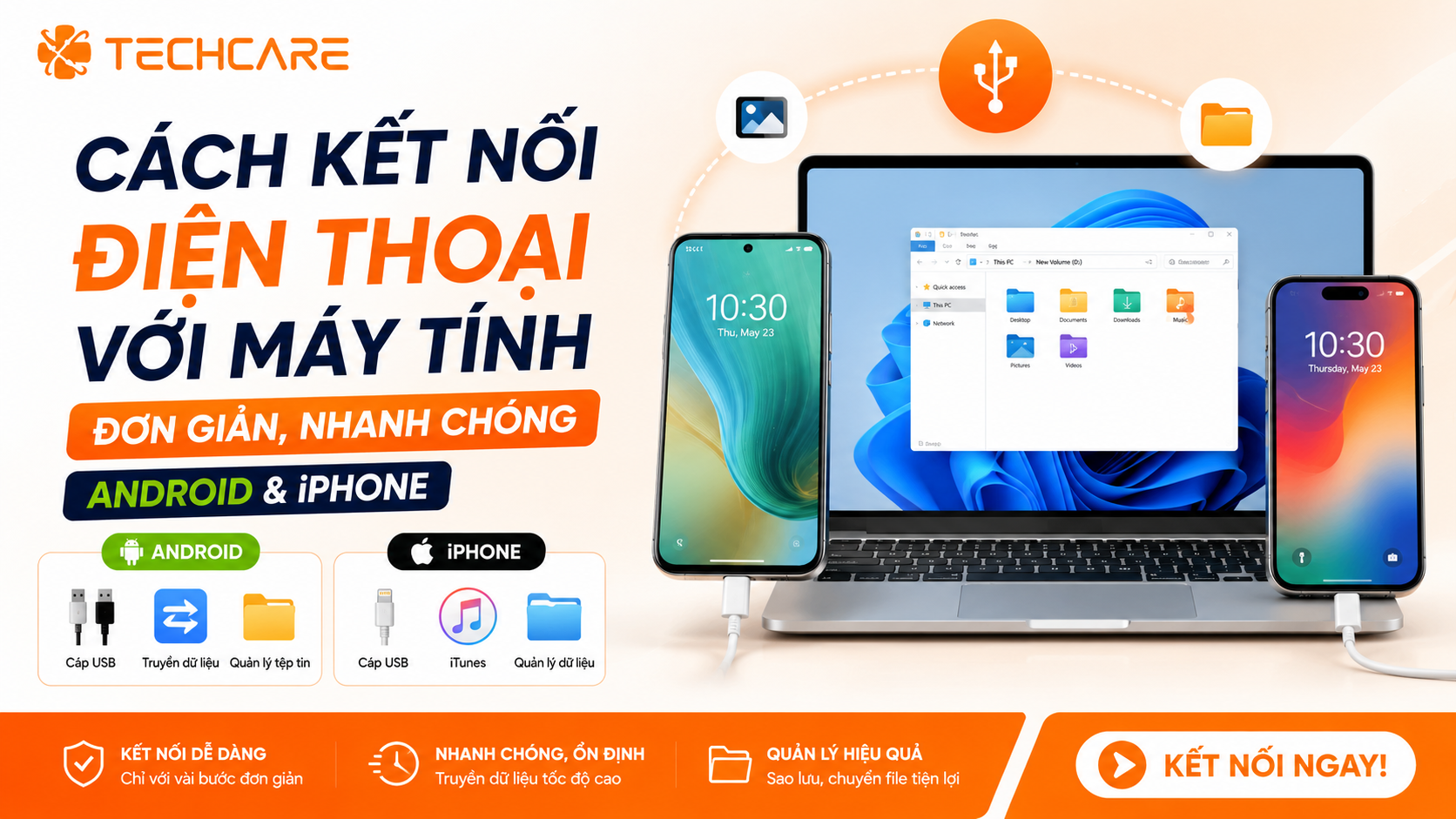 Cách Kết Nối Điện Thoại Với Máy Tính Đơn Giản, Nhanh Chóng (Android & iPhone)