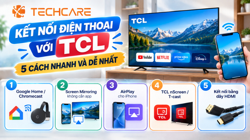 Cách Kết Nối Điện Thoại Với Tivi TCL: 5 Cách Nhanh Và Dễ Nhất Cho Cả Android Lẫn iPhone