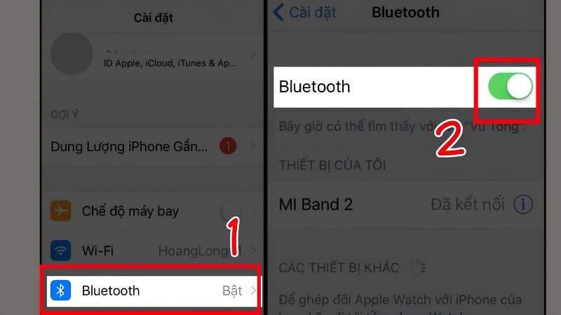 Bật Bluetooth trên iPhone