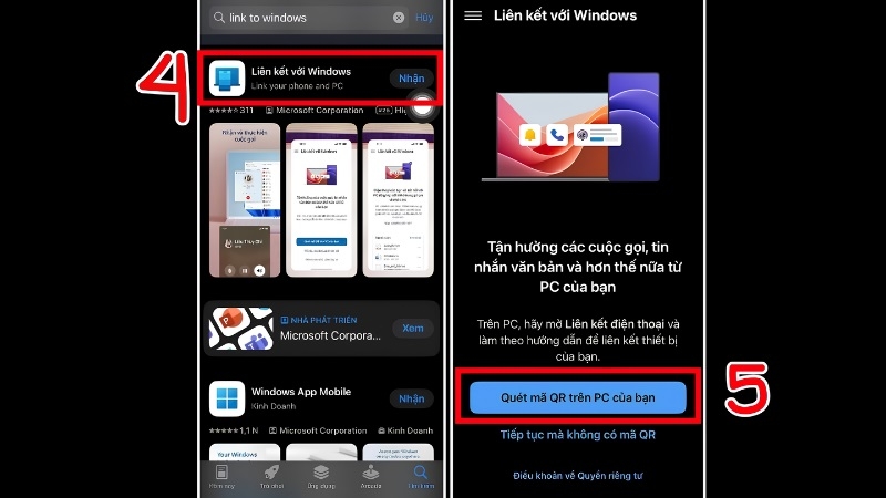 Cài đặt ứng dụng Link to Windows trên iPhone