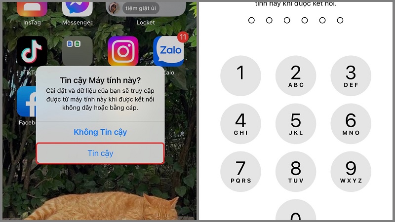 Thông báo Tin cậy máy tính này trên màn hình iPhone
