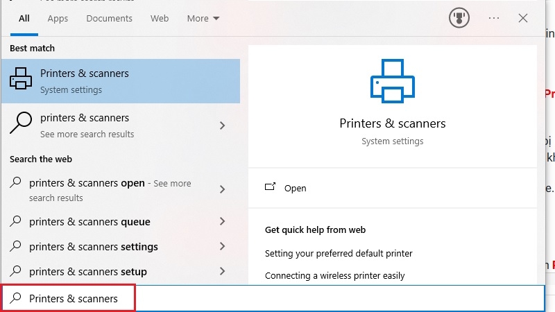 Thêm máy in HP trong Printers & scanners trên Windows bước 1 Thêm máy in HP trong Printers & scanners trên Windows bước 1