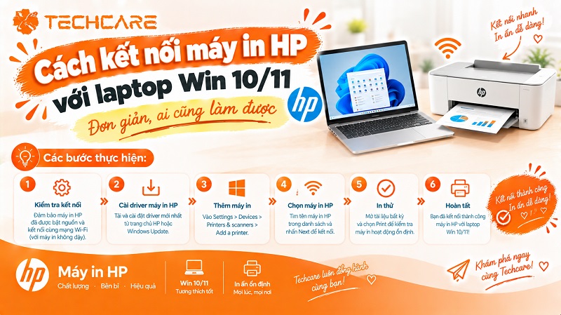 Cách kết nối máy in HP với laptop Win 10/11 đơn giản, ai cũng làm được