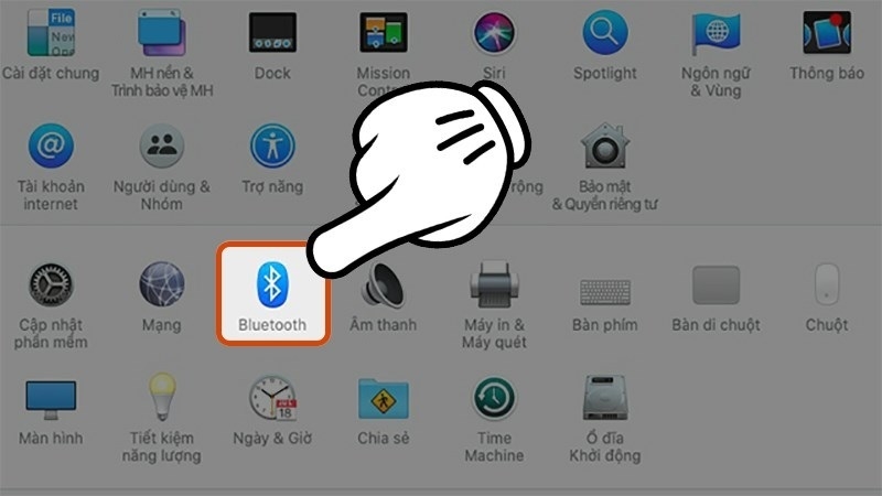 Chọn vào biểu tượng Bluetooth