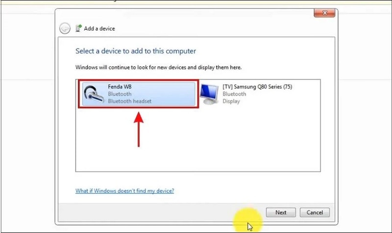 Chọn vào tên thiết bị bạn muốn kết nối