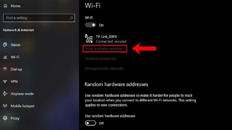 Kết nối máy bàn với wifi qua Settings PC