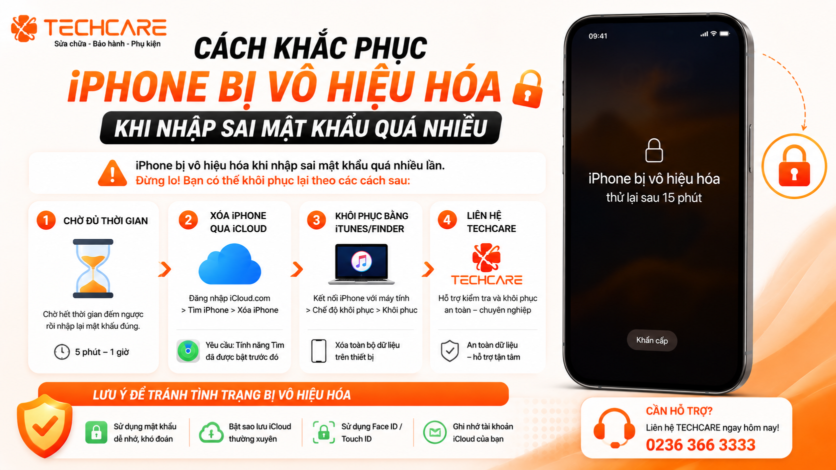 Cách Khắc Phục iPhone Bị Vô Hiệu Hóa Khi Nhập Sai Mật Khẩu Quá Nhiều