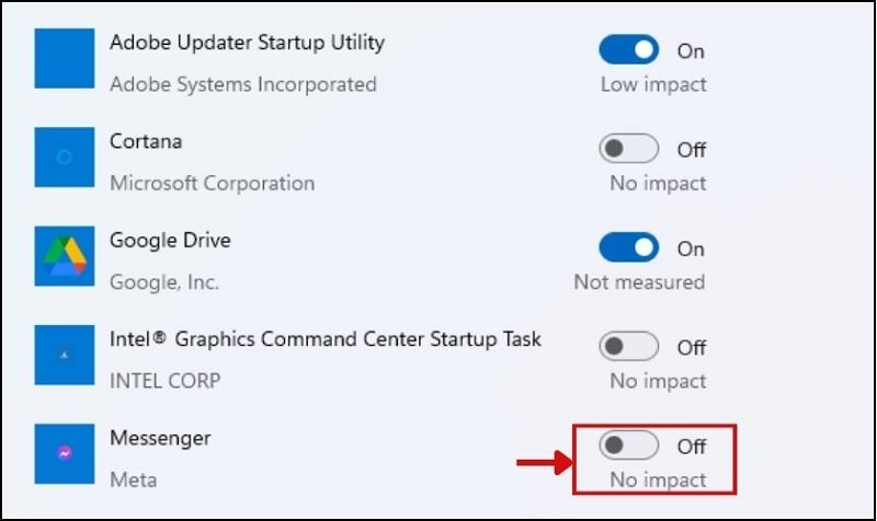 Tắt đi những ứng dụng khởi động cùng máy tính không cần thiết