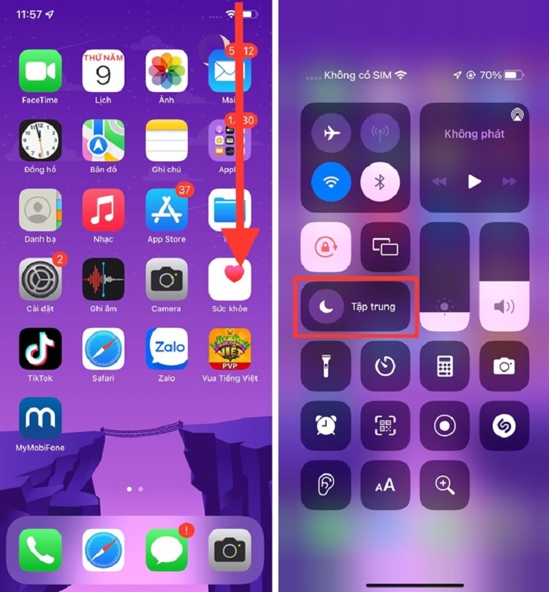 Tắt chế độ Tập trung (Focus Mode)