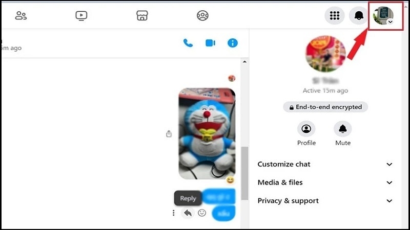 Nhấn vào biểu tượng Ảnh đại diện
