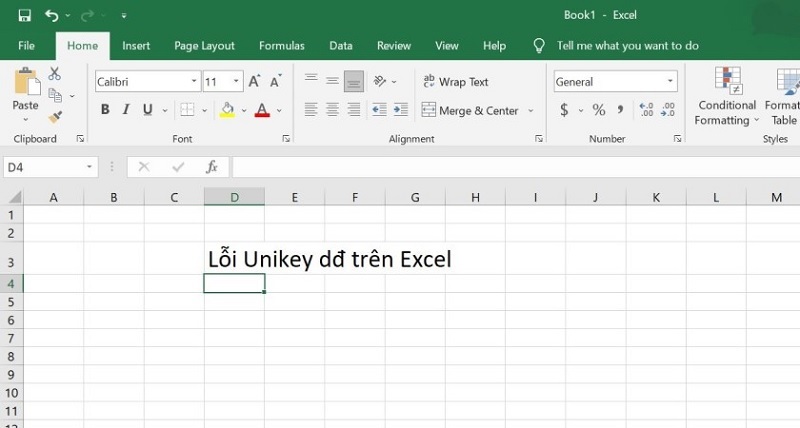 Sửa lỗi Unikey dđ trên phần mềm Excel