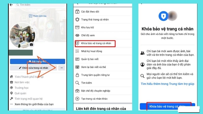 Cách lock profile trang Facebook cá nhân