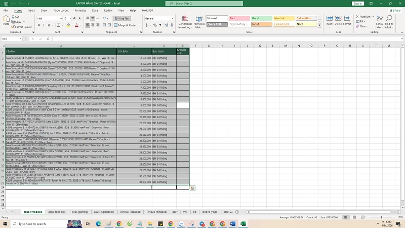 Chọn toàn bộ bảng tính Excel Chọn toàn bộ bảng tính Excel