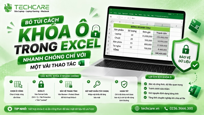 Bỏ túi cách khóa ô trong Excel nhanh chóng chỉ với một vài thao tác