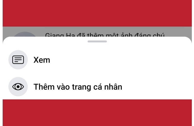 Chọn vào mục Thêm vào trang cá nhân
