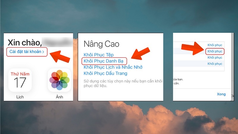 Cách khôi phục danh bạ đã xóa trên iPhone bằng iCloud