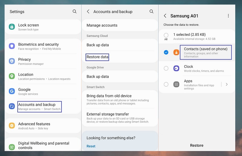 Cách khôi phục số điện thoại đã xóa trên Android bằng Google