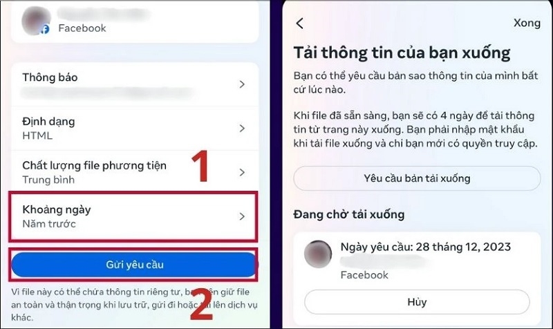 Chọn Gửi yêu cầu