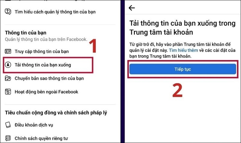 Nhấn nút Tiếp tục