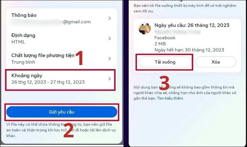 Nhấn vào nút Tải xuống