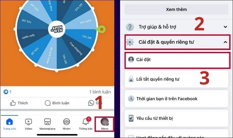 Chọn Cài đặt