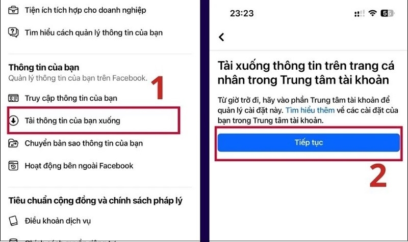 Chọn Tiếp tục