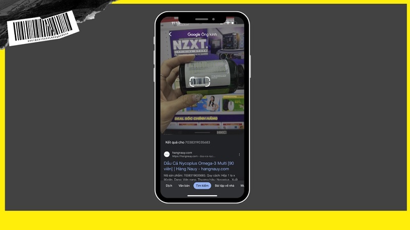 Kết quả của việc check mã vạch bằng công cụ Google Lens sẽ được hiển thị