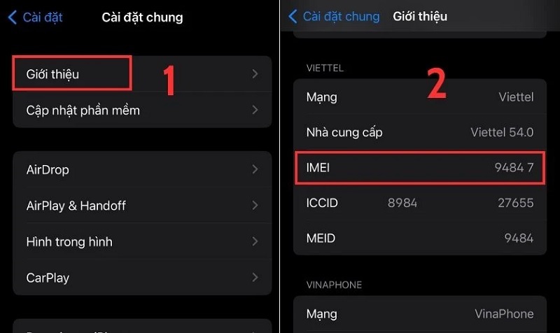 Chọn vào mục Giới thiệu