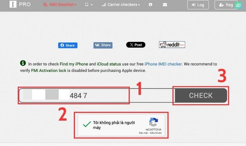 Nhấn vào nút Check