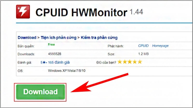 Giao diện tải phần mềm HWMonitor từ trang chủ Giao diện tải phần mềm HWMonitor từ trang chủ