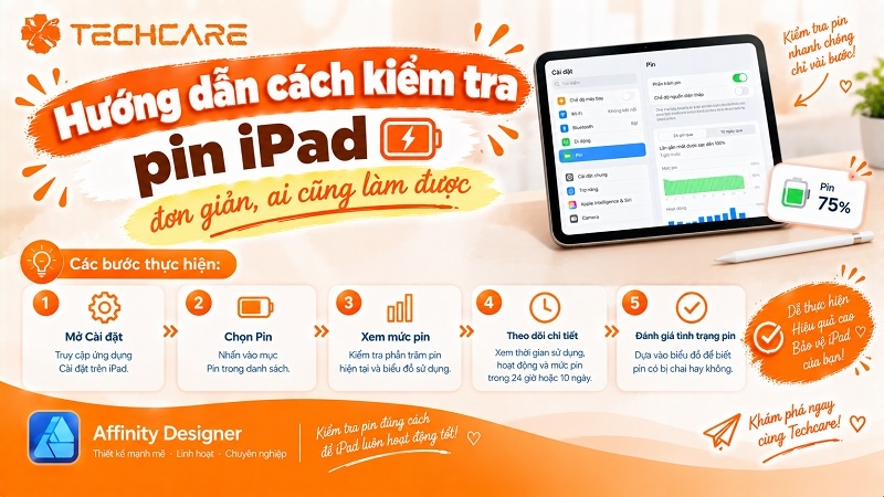 Hướng dẫn cách kiểm tra pin iPad đơn giản, ai cũng làm được